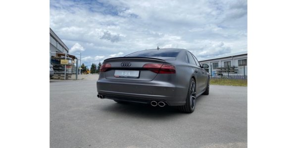 FOX final silencer with exhaust flaps right/left double flow - 2x100x77 Typ 38 right/left - Audi S8 4H