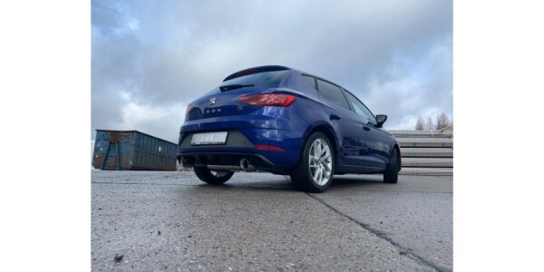 FOX Endschalldämpfer 1x100 Typ 25 für Rieger Stoßstange - Seat Leon 5F (starre Hinterachse)