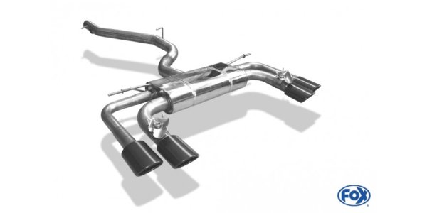 FOX Halbanlage ab Kat - 2x106x71 Typ 32 rechts/links Schwarz emalliert - mit 2 elektronischen Klappen - Seat Ateca Cupra 4x4 5FP