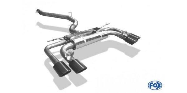 FOX Half system from catalyst 2x106x71 Typ 32 black enamelled - with 2 electronic flaps - Seat Ateca Cupra 4x4 5FP