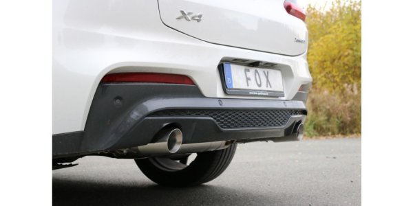 FOX final silencer across exit right/left - 1x100 Typ 25 right/left with exhaust flap - BMW X4 G02 30i