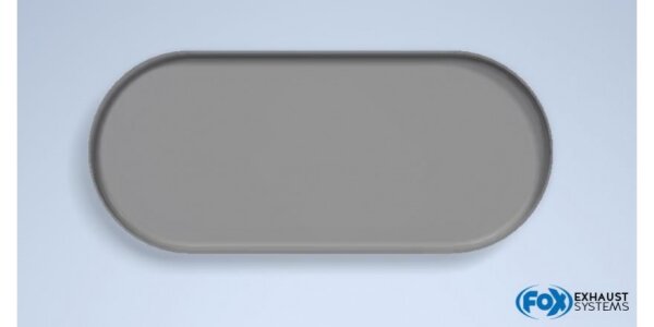 FOX lid completion 650 (262x116mm) - w/o hole stainless steel