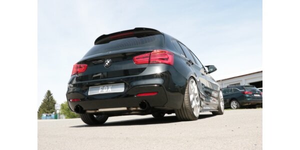FOX Endschalldämpfer quer 1x100 Typ 25 schwarz emalliert - BMW F20/F21 118i mit OPF