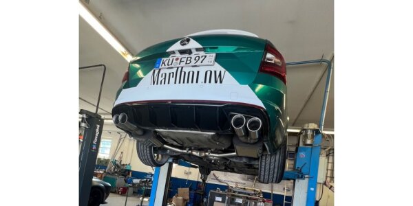 FOX Halbanlage ab Kat 2x90 Typ 25 - Skoda Octavia 5E RS TDI 4x4 mit Diesel-Endrohrblenden