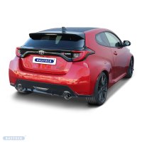 Bastuck Rear silencer with single tailpipes 1x Ø 100 mm LH+RH, (RACE look), with exhaust flap - 20+ Toyota Yaris GR