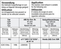Bastuck Tube replacing front silencer - Honda Civic FK2R Type-R