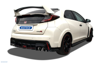 Bastuck Rear silencer with rear pipe with double tailpipe 2 x Ø 100 mm, cut 30° (RACE design) - Honda Civic FK2R Type-R