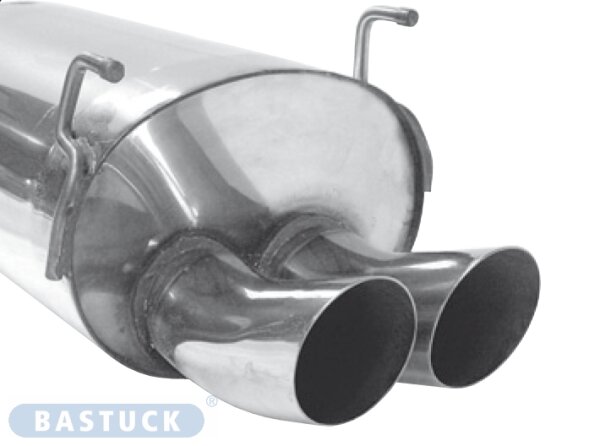 Bastuck Rear silencer DTM with double tailpipes 2 x Ø 76 mm - 01-06 Honda Civic Gasoline (+Type-R Spoilerkit)