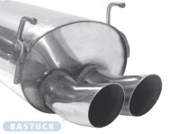 Bastuck Rear silencer DTM with double tailpipes 2 x Ø 76 mm - 01-06 Honda Civic Gasoline (+Type-R Spoilerkit)