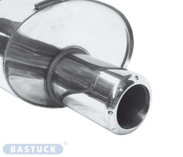 Bastuck Rear silencer with single tailpipe 1 x Ø 100 mm (machined design similar to Audi TT instruments) Rear silencer LH - Honda S2000