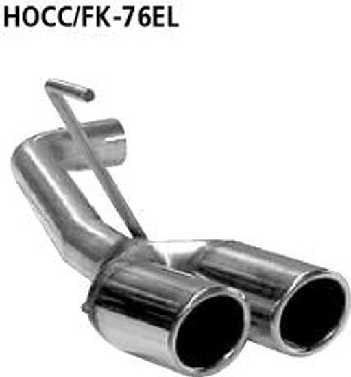 Bastuck Tailpipe double outlet LH 2 x Ø 76 mm with inward curl, cut 20° - 06-11 Honda Civic FK/FN