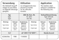 Bastuck Vorschalldämpfer - 03-07 Honda Accord CL7/CL9