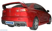 Bastuck Endschalldämpfer querliegend mit Einfach-Endrohr 1 x Ø 100 mm (im RACE-Look), 30° schräg geschnitten, Ausgang LH+RH - Mitsubishi Lancer EVO X