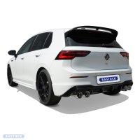 Bastuck Rear silencer LH+RH with double tailpipe 2x Ø 100 mm (RACE look), for the original exhaust flap - VW Golf 8 R