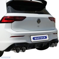 Bastuck Rear silencer LH+RH with double tailpipe 2x Ø 100 mm (RACE look), for the original exhaust flap - VW Golf 8 R