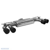 Bastuck Rear silencer LH+RH with double tailpipe, carbon, 2x Ø 100 mm (RACE look), for the original exhaust flap - VW Golf 8 R