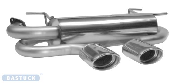 Bastuck Rear silencer with 2 tailpipes oval 120 x 80 mm central exit - 98-05 Mazda MX-5 NB