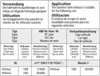 Bastuck Ersatzrohr für Hauptschalldämpfer - 03+ Ford C-Max / 04+ Ford Focus 2 (CC) / Mazda 3 BK/BL (ohne Kombi) 1.4/1.6/2.0  / Volvo S40 / V50 4-Zylinder Benziner (ohne DISI) + Diesel