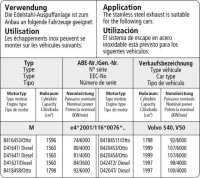 Bastuck Ersatzrohr für Hauptschalldämpfer - 03+ Ford C-Max / 04+ Ford Focus 2 (CC) / Mazda 3 BK/BL (ohne Kombi) 1.4/1.6/2.0  / Volvo S40 / V50 4-Zylinder Benziner (ohne DISI) + Diesel