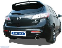 Bastuck Rear silencer with single tailpipe LH + RH 1 x Ø 100 mm cut 30° (RACE look) - Mazda 3 BK MPS