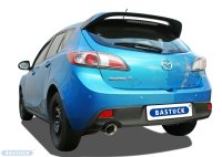 Bastuck Single tailpipes cut 30° RACE look 1 x Ø 100 mm - 09+ Mazda 3 BL 1.6/2.0 (w/o DISI) Petrol + Diesel