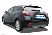 Bastuck Rear silencer with single tailpipe LH + RH, 1 x Ø 90 mm, cut 30° (with RACE Look) - 13+ Mazda 3 BM/BN