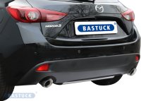 Bastuck Rear silencer with single tailpipe LH + RH, 1 x Ø 90 mm, cut 30° (with RACE Look) - 13+ Mazda 3 BM/BN