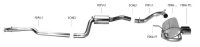 Bastuck Rear silencer transverse without tailpipes for central outlet of the tailpipes - 95-01 Ford Fiesta JAS/JBS (w/o Diesel) / 96-08 Ford Ka RBT / Ford Puma / Mazda 121