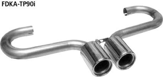 Bastuck Tailpipe set Double Central with insert 2 x Ø 90 mm - 95-01 Ford Fiesta JAS/JBS (w/o Diesel) / 96-08 Ford Ka RBT / Ford Puma / Mazda 121