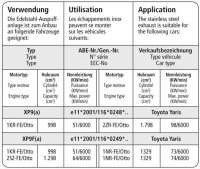 Bastuck Verbindungsrohr auf Katalysator - 06+ Toyota Yaris XP9 1.0L / 51 kW