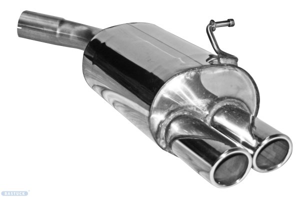 Bastuck Rear silencer with double tailpipes 2 x Ø 76 mm with inward curl, 20° cut - 09+ Toyota Verso 3