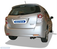 Bastuck Rear silencer with double tailpipes 2 x Ø 76 mm with inward curl, 20° cut - 09+ Toyota Verso 3