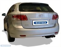 Bastuck Rear silencer with double tailpipes 2 x Ø 76 mm with inward curl, 20° cut - 09+ Toyota Avensis T27