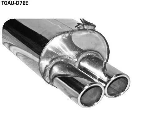 Bastuck Rear silencer with double tailpipes 2 x Ø 76 mm with inward curl, 20° cut - Toyota Auris 2.2 Diesel