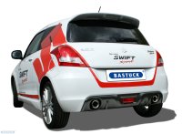 Bastuck Rear silencer with single tailpipe 1x Ø 90 mm rear pipe LH+RH - 10+ Suzuki Swift NZ Sport