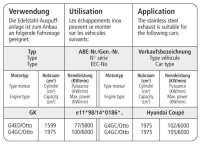 Bastuck Adapter Komplettanlage auf Serienanlage - 01+ Hyundai Coupé GK 4-Zylinder