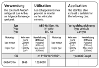 Bastuck Endschalldämpfer mit Einfach Endrohr 1x Ø 100 mm (im Audi TT-Armaturendesign) Endschalldämpfer LH - 01+ Hyundai Coupé GK