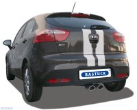 Bastuck Rear silencer with double tailpipes, 2 x oval 105 x 75 mm, central exit - Hyundai i20 PB/PBT / Kia Rio