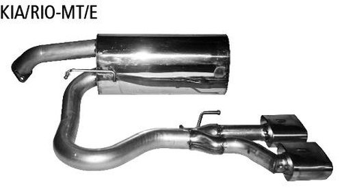 Bastuck Endschalldämpfer mit Doppel-Endrohr 2x Trapez 114 x 74 mm, Ausgang Mitte - Hyundai i20 PB/PBT / Kia Rio