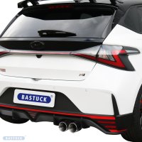 Bastuck Rear silencer with double tailpipe RH 2 x Ø 85 mm, (RACE design) with exhaust flap, including cable harness extension 200 mm for „Küster“ series servomotor - 21+ Hyundai i20N BC3