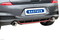 Bastuck Rear silencer with single tailpipe 1x Ø100 mm LH+RH (in RACE look) with exhaust flap - 17+ Hyundai i30(N) PD 2.0 T-GDI