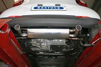 Bastuck Rear silencer with single tailpipe 1 x Ø 76 mm, LH+RH, cut 20°, with inward curl - 14+ Smart Fortwo / Forfour 453 (Models w/o original rear valance insert)