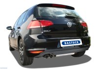 Bastuck Endschalldämpfer mit Doppel-Endrohr LH, 2 x Ø 76 mm, 20° schräg geschnitten - Seat Leon 5F / VW Golf 7 1.0/1.2/1.4/1.8 Turbo / Diesel