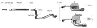 Bastuck Endschalldämpfer mit Einfach-Endrohr LH + RH, 1 x Ø 85 mm (im RACE Look) - VW Golf 7 1.0/1.2/1.4T/2.0