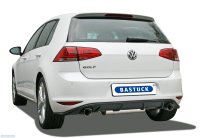 Bastuck Rear silencer with single tailpipe LH + RH, 1 x Ø 85 mm (with RACE look) - VW Golf 7 1.0/1.2/1.4T/2.0