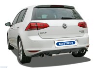 Bastuck Endschalldämpfer mit Einfach-Endrohr LH + RH, 1 x Ø 90 mm, 30° schräg geschnitten (im RACE Look) - VW Golf 7 1.0/1.2/1.4T/2.0