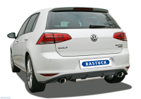 Bastuck Rear silencer with single tailpipe LH + RH, 1 x Ø 90 mm, cut 30° (with RACE Look) - VW Golf 7 1.0/1.2/1.4T/2.0