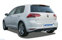 Bastuck Endschalldämpfer mit Doppel-Endrohr LH + RH, 2 x Ø 76 mm mit Lippe, 20° schräg geschnitten - VW Golf 7 1.0/1.2/1.4T/2.0 + Diesel