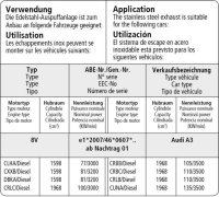 Bastuck Tube replacing central silencer - Audi A3 8V 1.4TSI (103KW CPTA/Otto, 110KW CZEA/Otto, 110KW DADA/Otto) / 1.8TSI / 2.0TSI 140KW CZPB/Otto + Diesel / Seat Leon 5F (+(ST)Cupra R/Diesel) / Skoda Octavia 5E RS / VW Golf 7 1.0/1.2/1.4T/2.0 + Diesel