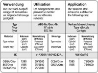 Bastuck Endschalldämpfer mit Doppel-Endrohr 2 x Ø 76 mm - Audi A3 8P 4-Zylinder FWD (ohne 1.8/2.0T) 3-Türer / VW Golf 6 (1,4 59 KW + 1,6lFSI 75 KW / ohne 2.0T + Diesel)